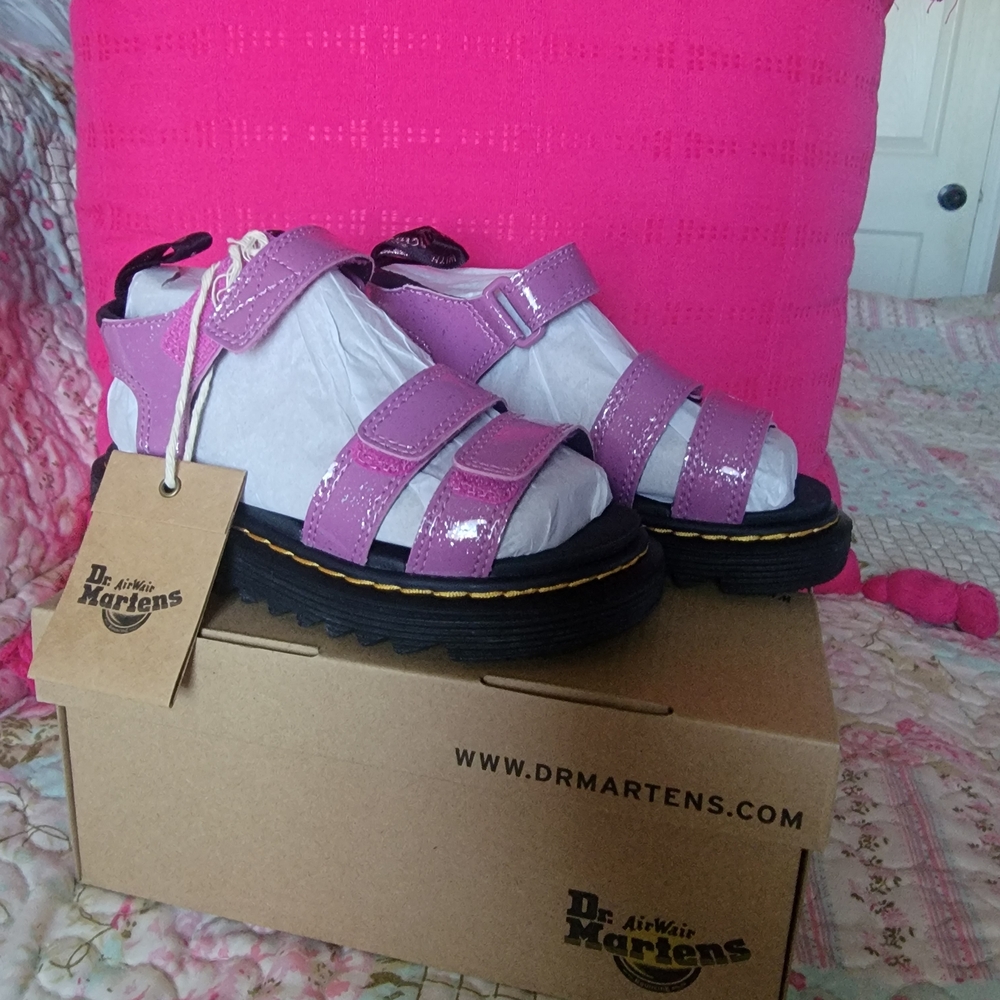 Dr. Martens Kids Glittery Pink Sandals